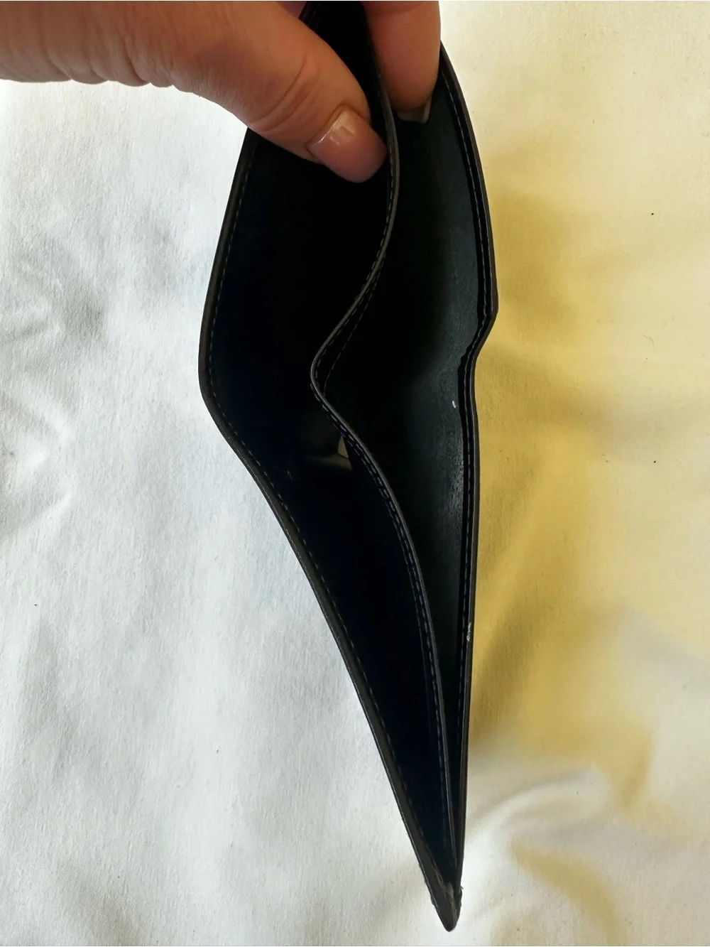Coach Black Leather BiFold Wallet Men’s ID Window Card Holder Billfold